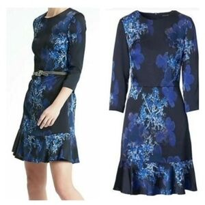 Banana Republic Blue Floral Dress, Size 8 -NWT